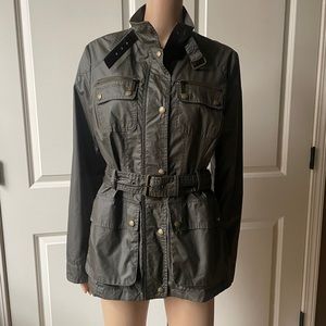 Michael Kors Olive Green Military Belstaff Style Jacket - size M